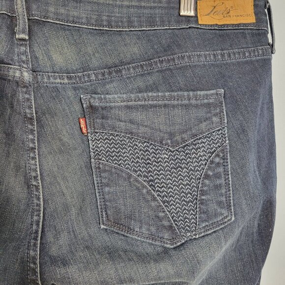 Levi's San Francisco 22W Dark Wash Denim Blue Bold Curve Bootcut Jeans - Picture 9 of 9